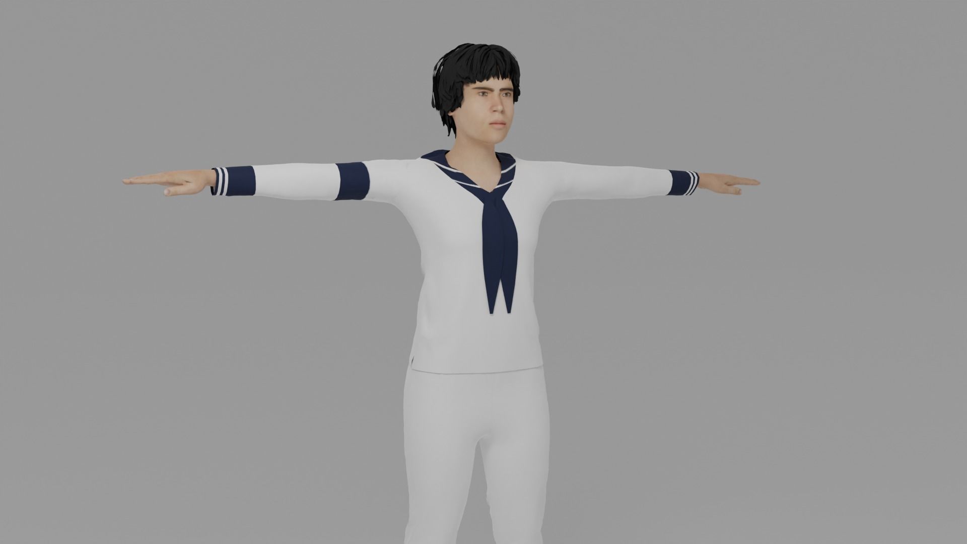Sailor Man Low-poly 3D model_1