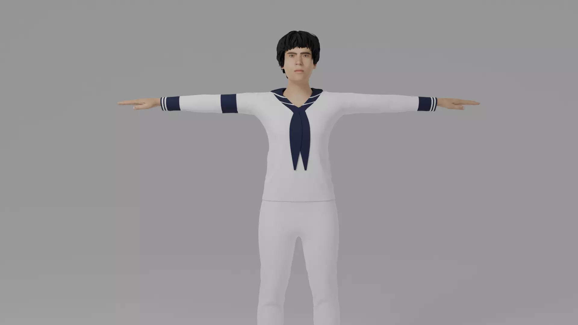 Sailor Man Low-poly 3D model_0