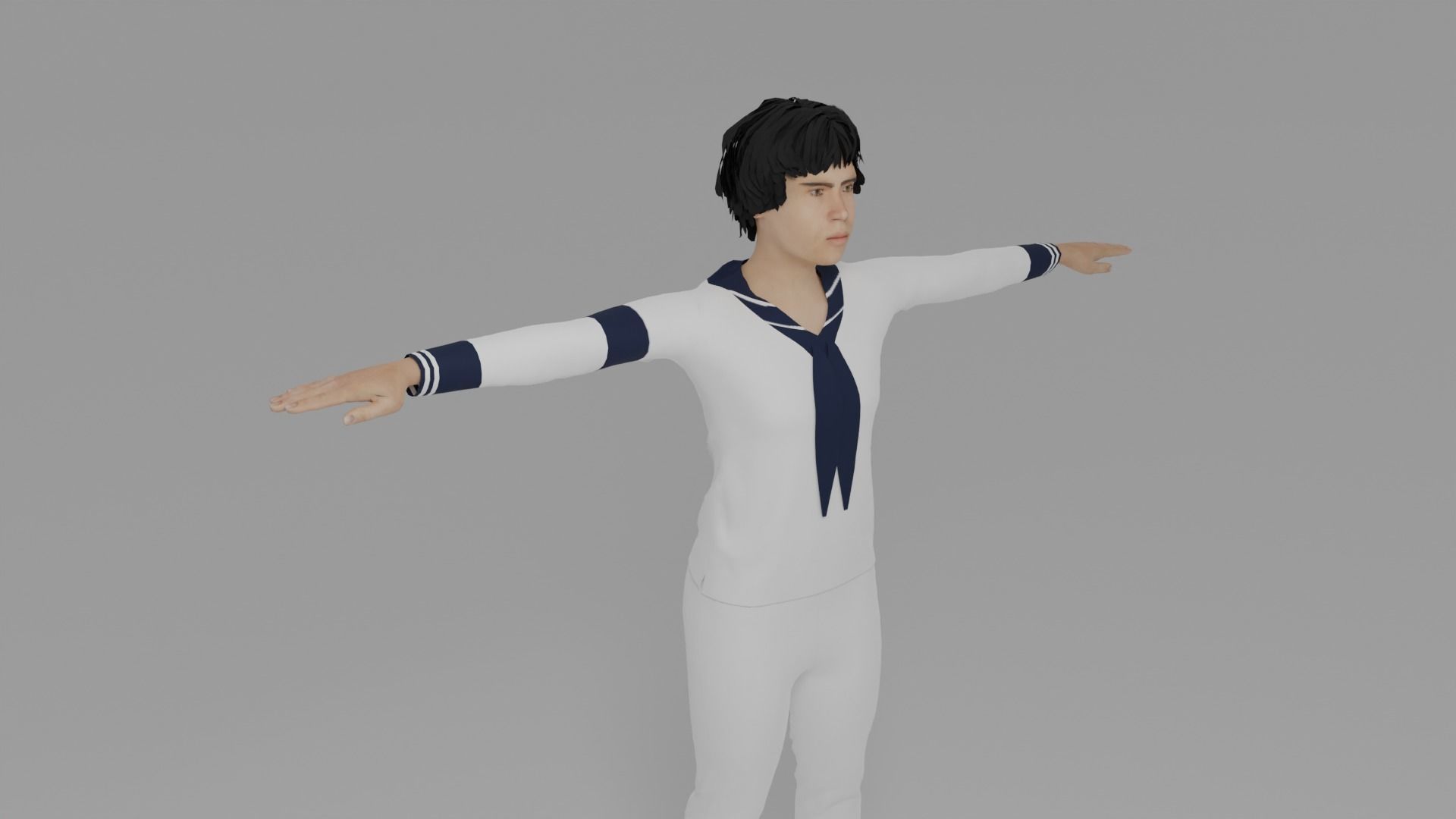 Sailor Man Low-poly 3D model_5