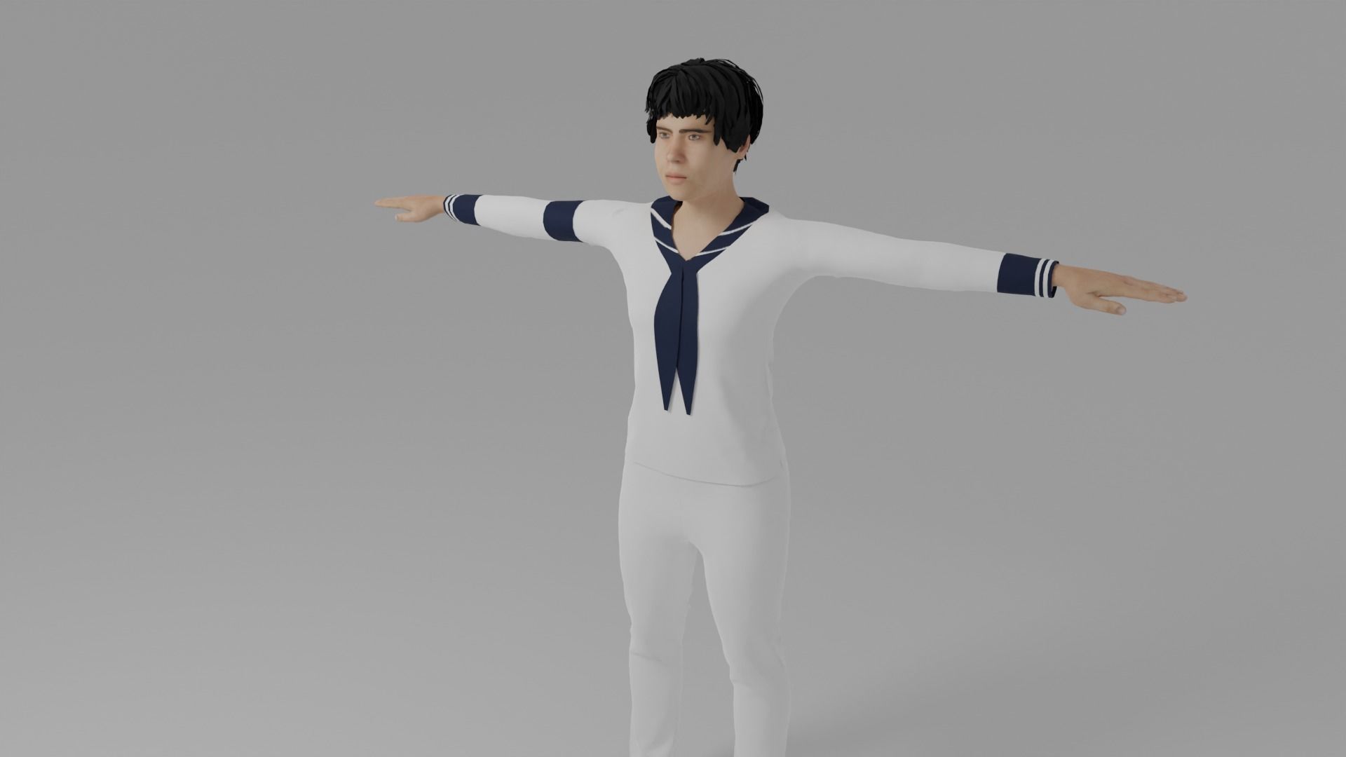 Sailor Man Low-poly 3D model_4
