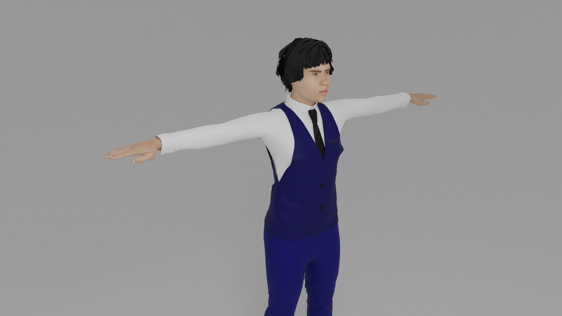  Air Steward Man - Hostess 3D model_5