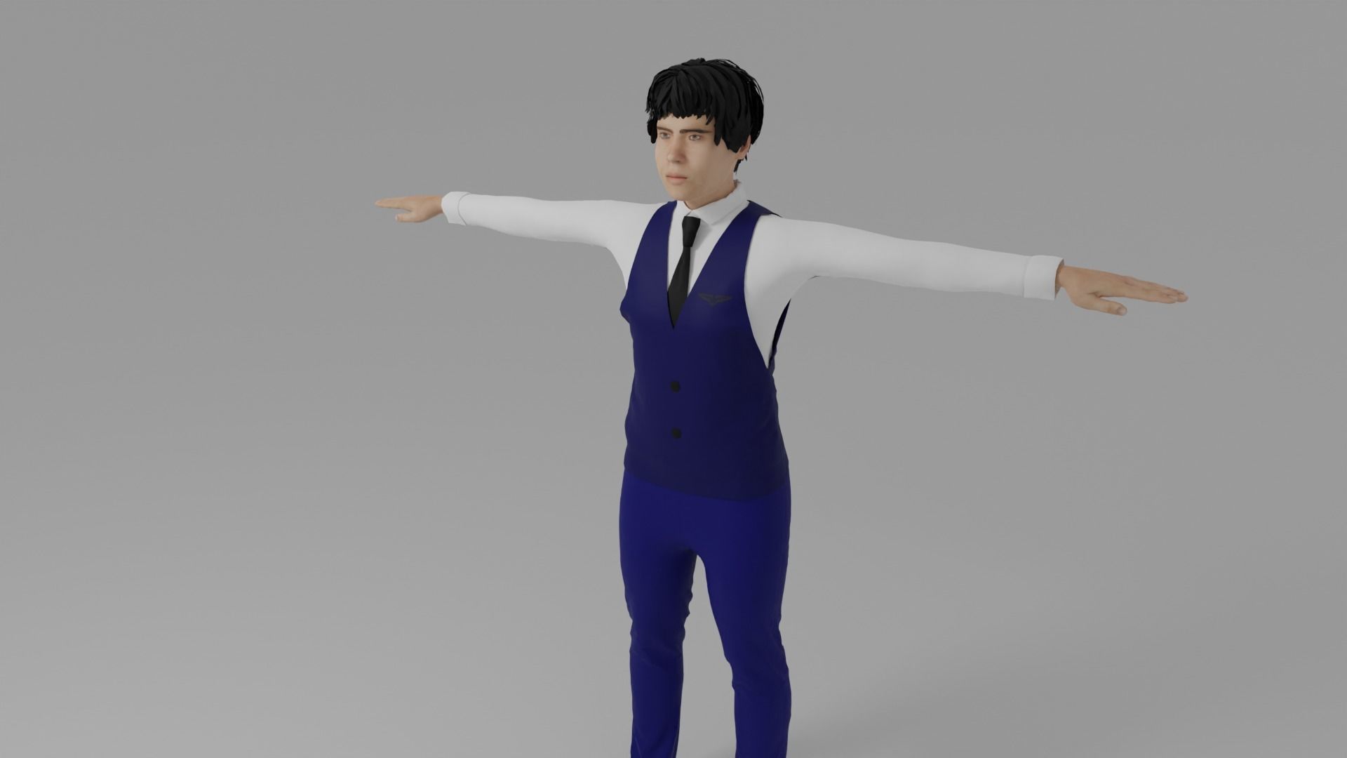  Air Steward Man - Hostess 3D model_4