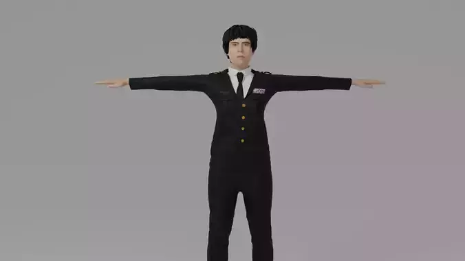 Commander Man Low-poly 3D model