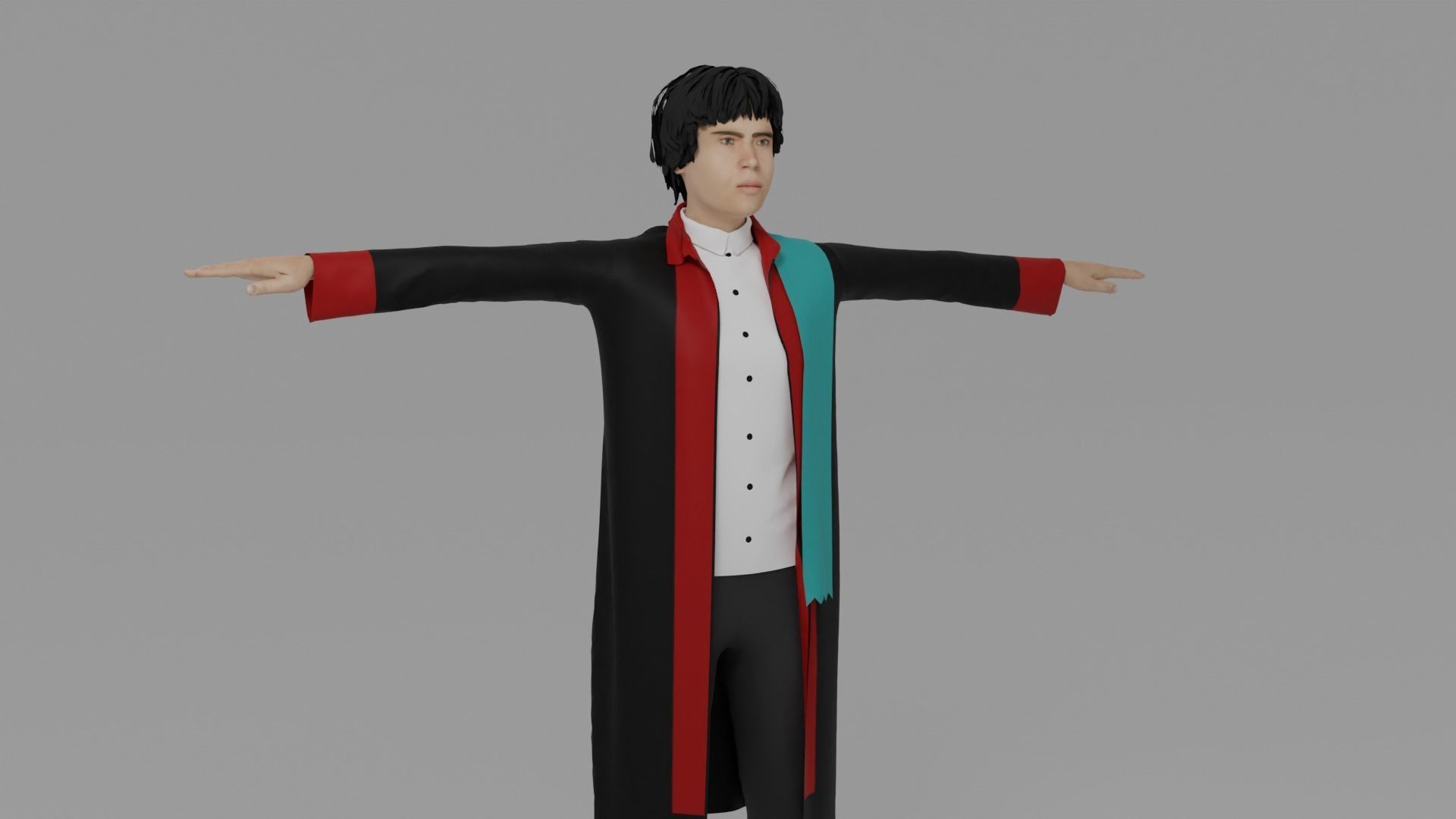 Graduation Character Man Low-poly 3D model_1