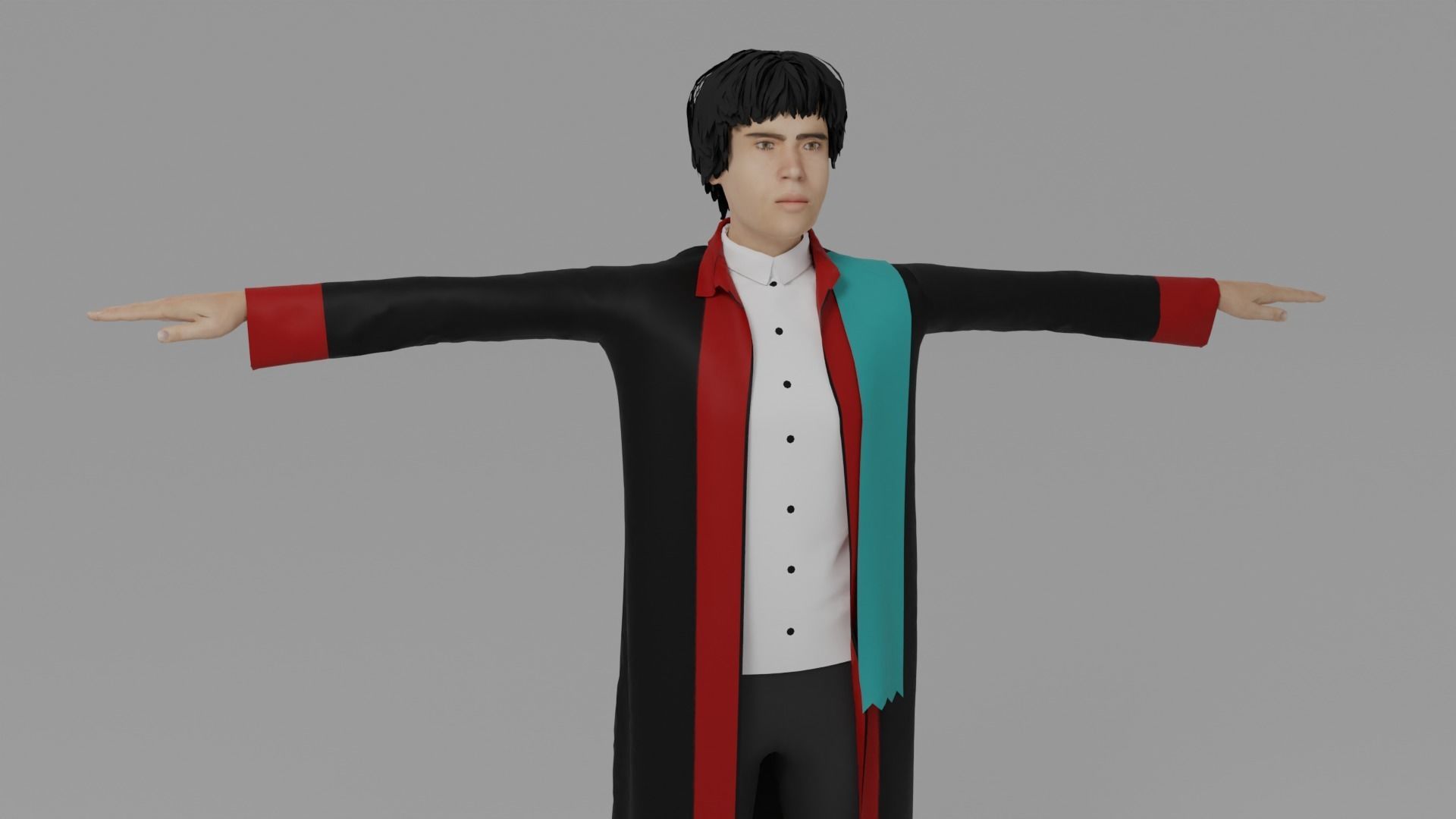 Graduation Character Man Low-poly 3D model_3