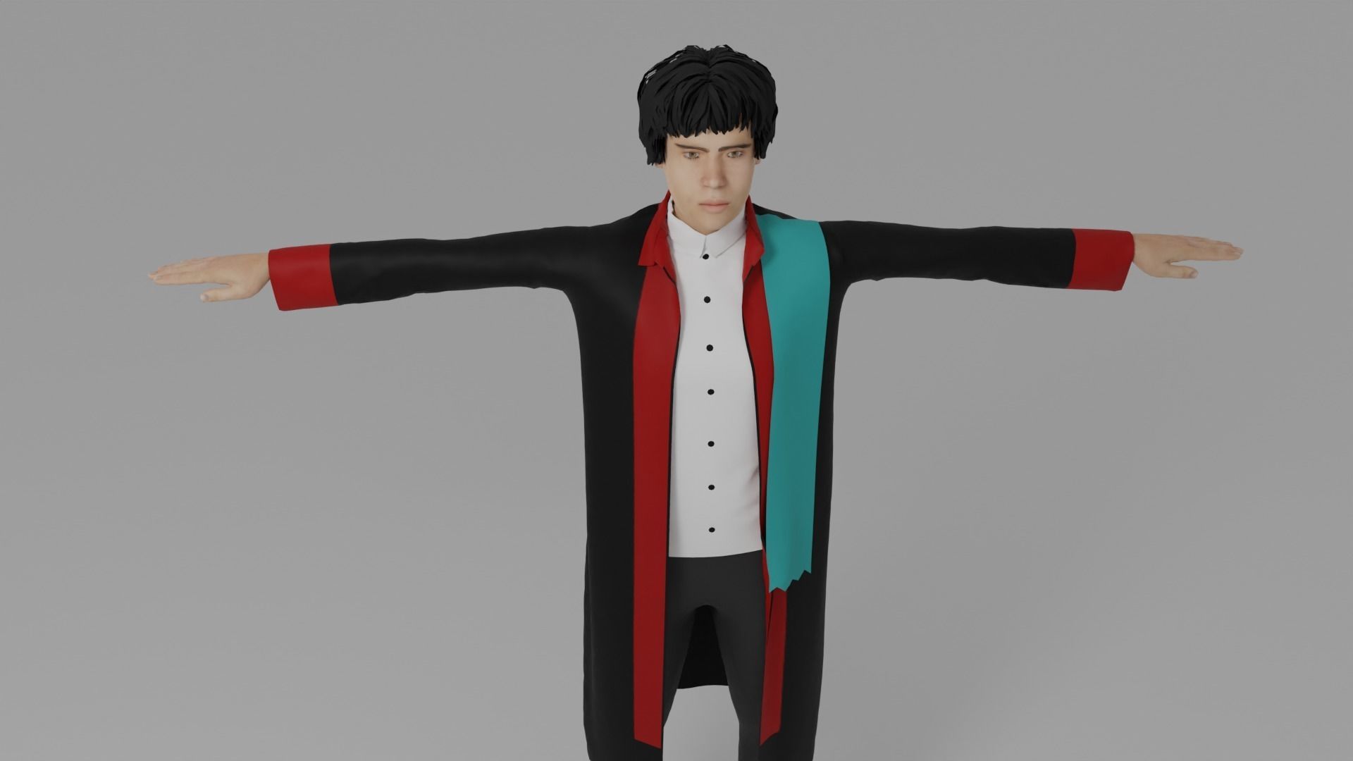 Graduation Character Man Low-poly 3D model_6