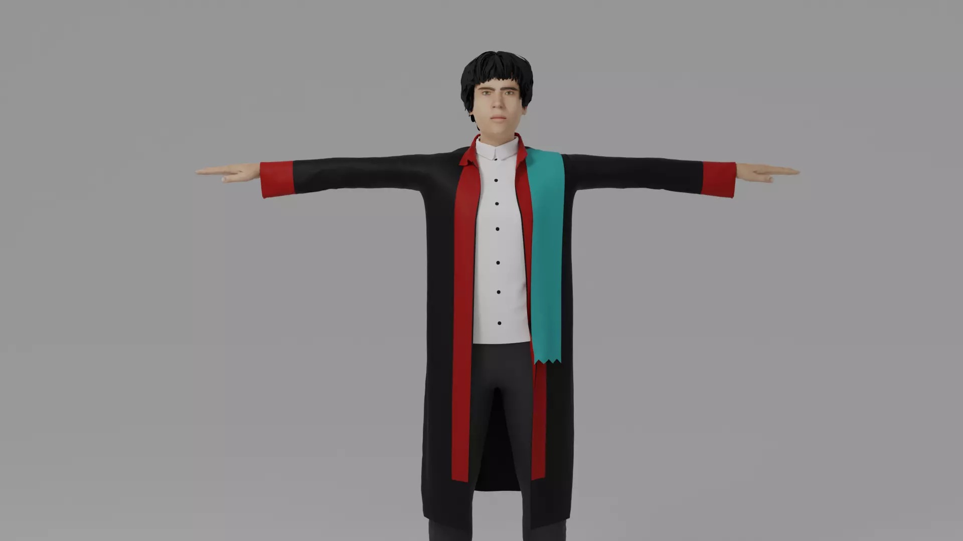 Graduation Character Man Low-poly 3D model_0