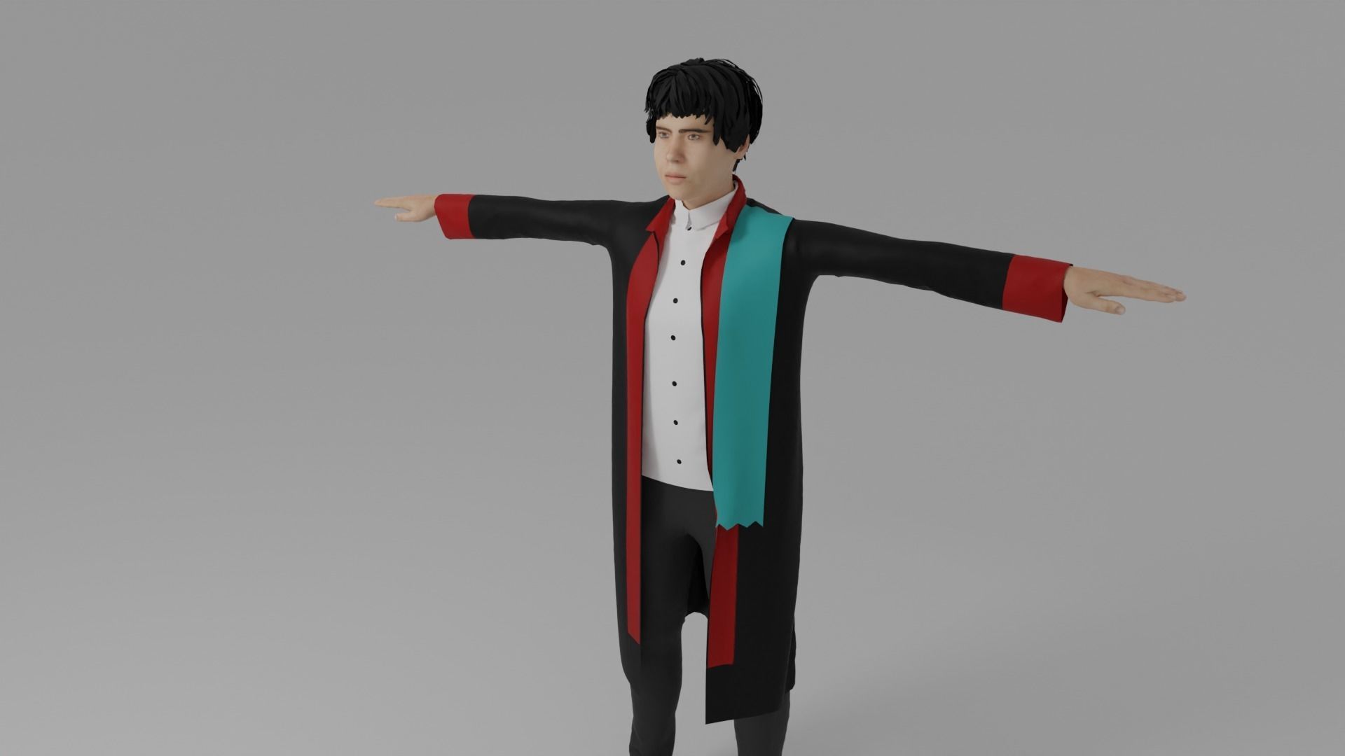 Graduation Character Man Low-poly 3D model_4