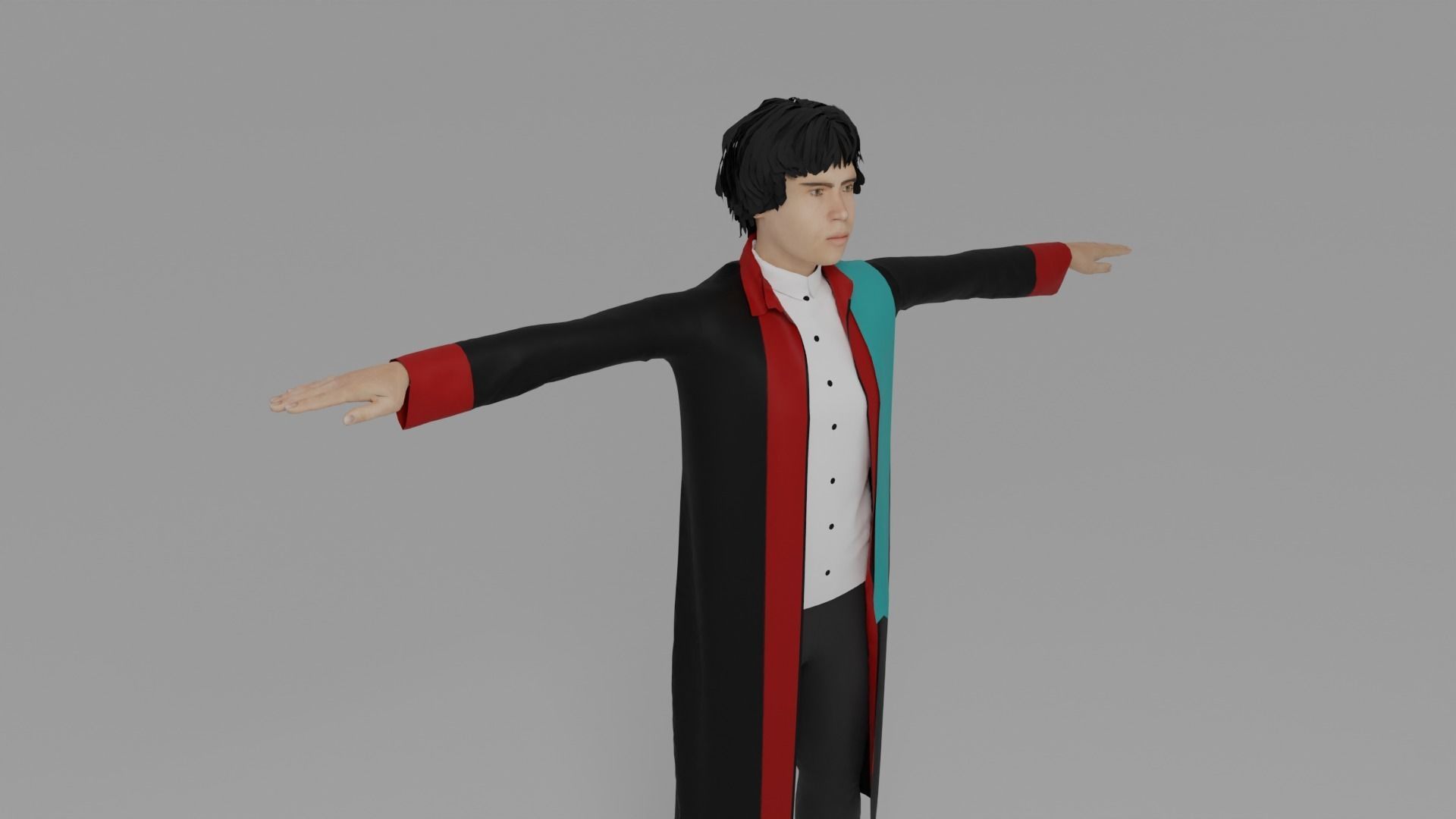 Graduation Character Man Low-poly 3D model_5