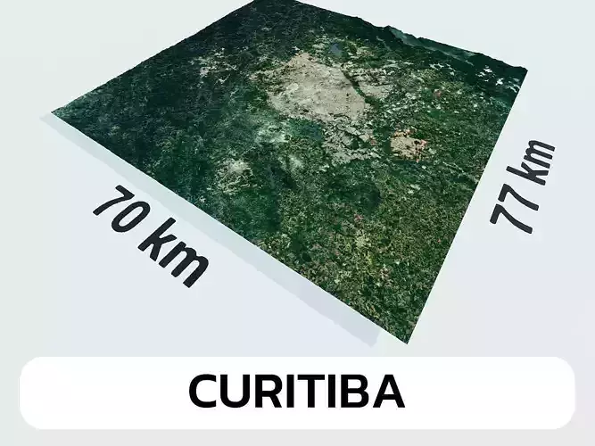 Curitiba Brazil City Landscape 3D Model