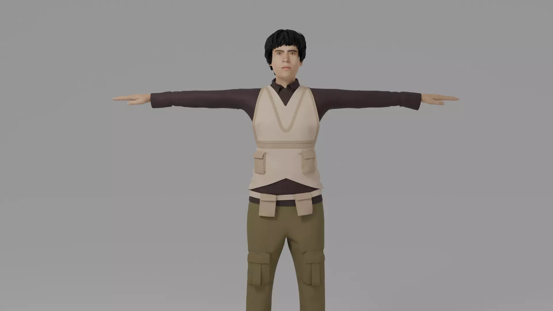 WWI Fighter Aircraft Pilot Low-poly 3D model_0