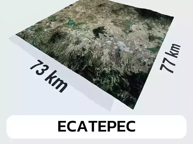 Ecatepec Mexico City Landscape 3D Model