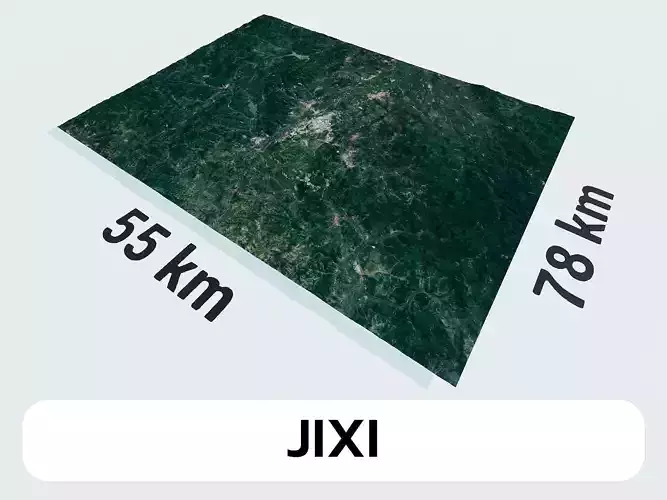 Jixi China City Landscape 3D Model