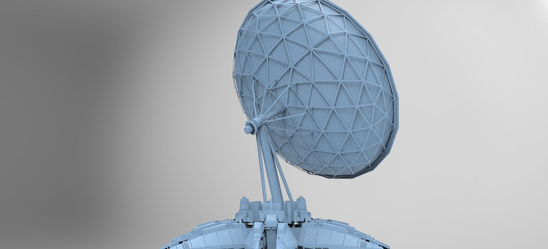 Alien Satellite Dish Base Planet array 3D model_1