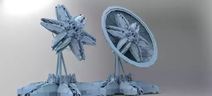 Alien Satellite Dish Base 2 models 3D model