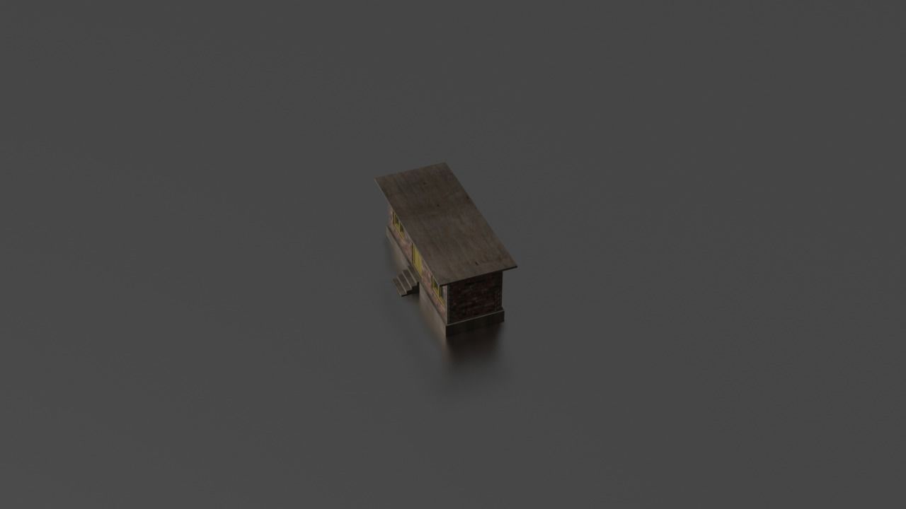 City house low-poly  Low-poly 3D model_16