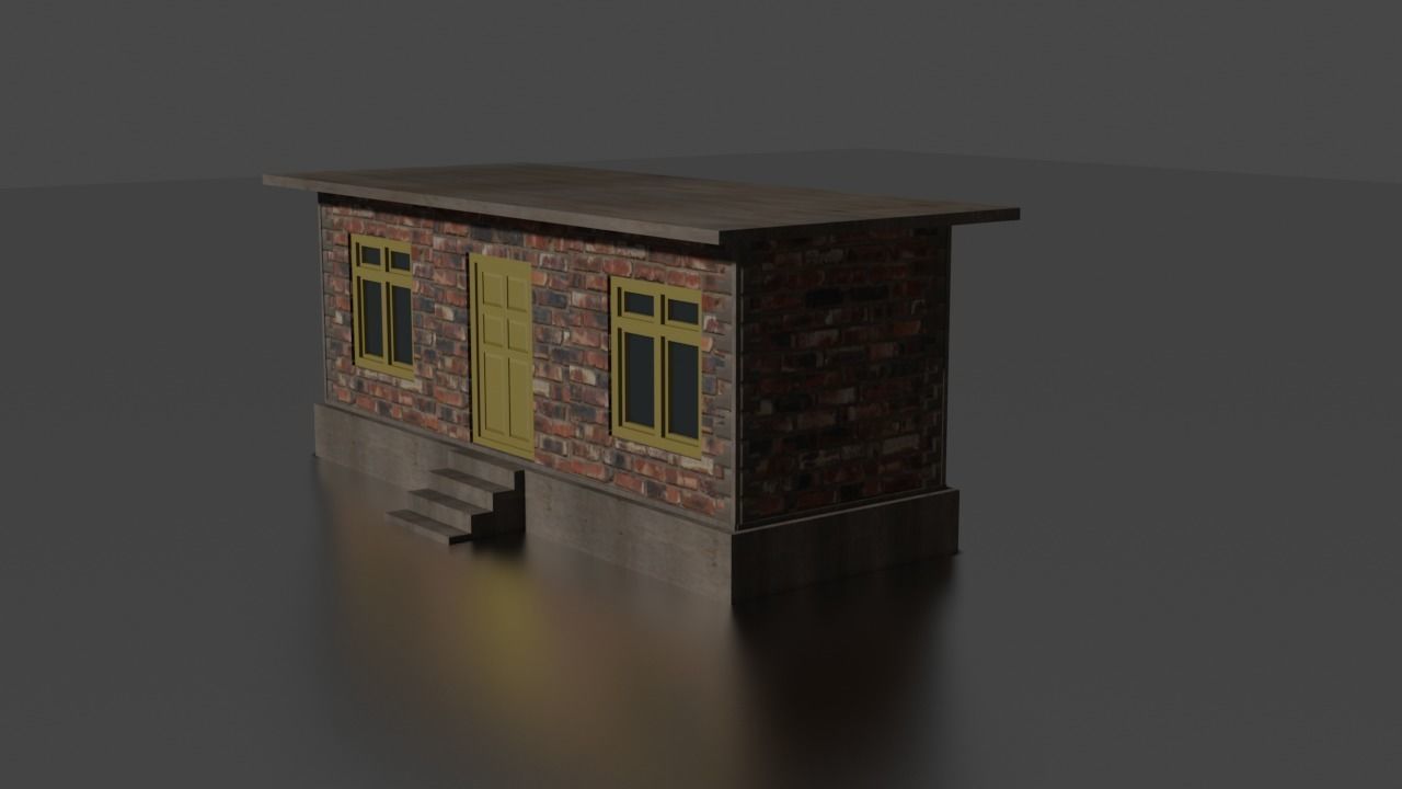 City house low-poly  Low-poly 3D model_2