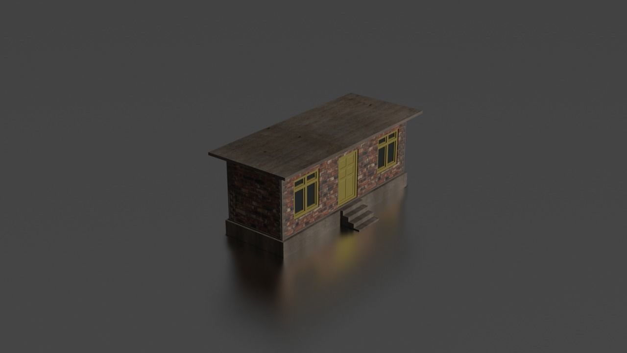 City house low-poly  Low-poly 3D model_11