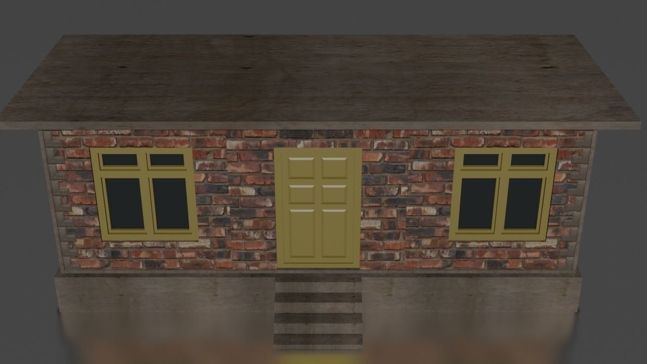 City house low-poly  Low-poly 3D model_7