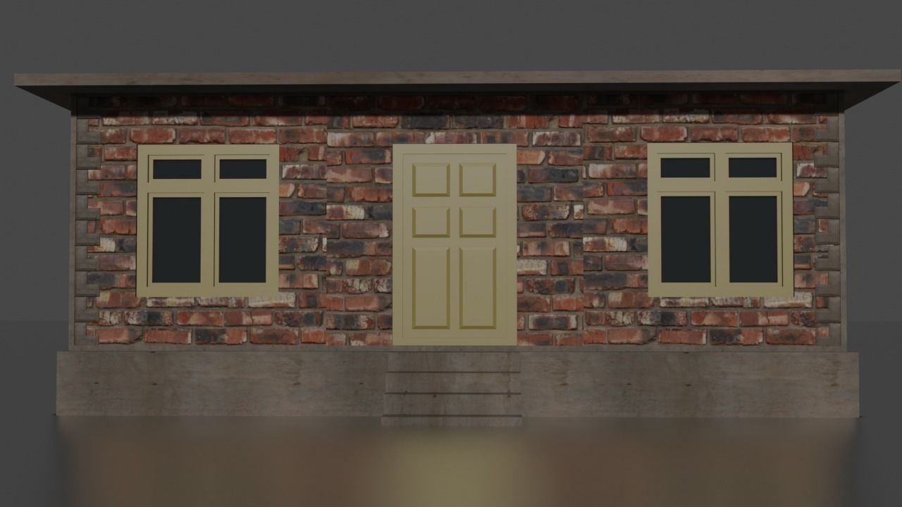 City house low-poly  Low-poly 3D model_6