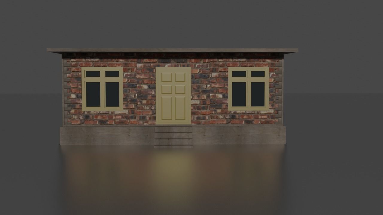 City house low-poly  Low-poly 3D model_1