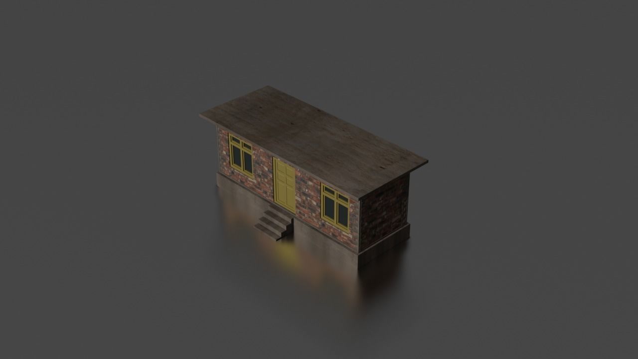 City house low-poly  Low-poly 3D model_9