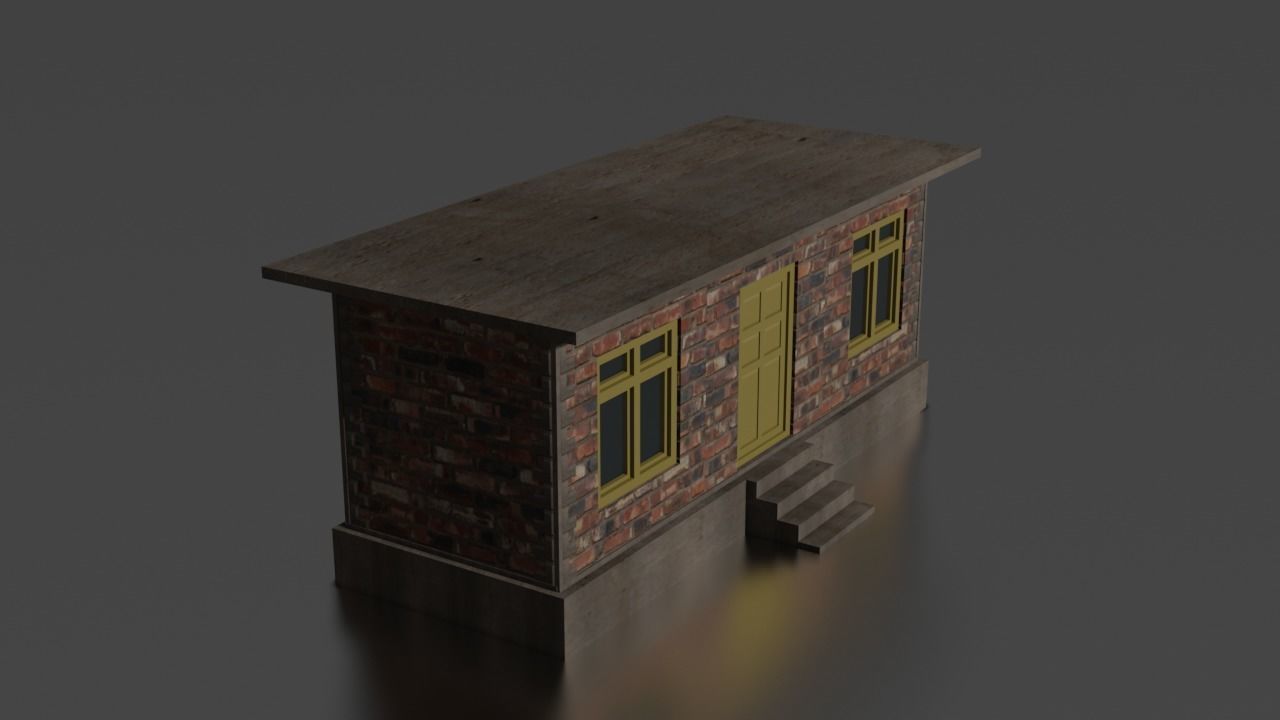 City house low-poly  Low-poly 3D model_5