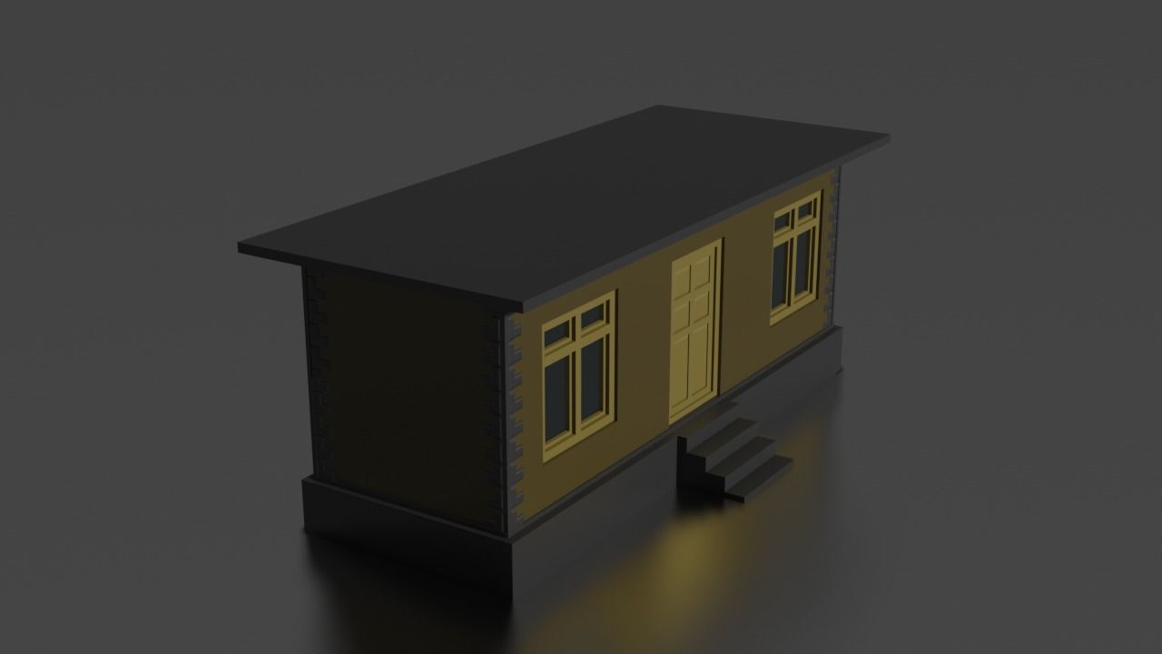 City house low-poly Low-poly 3D model_5