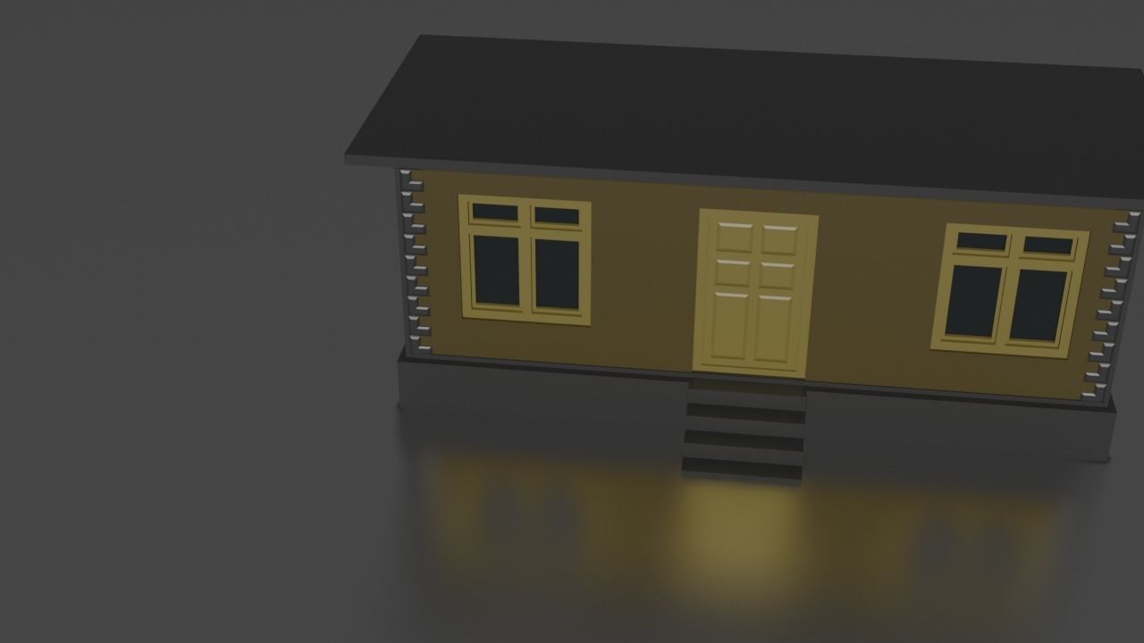 City house low-poly Low-poly 3D model_8