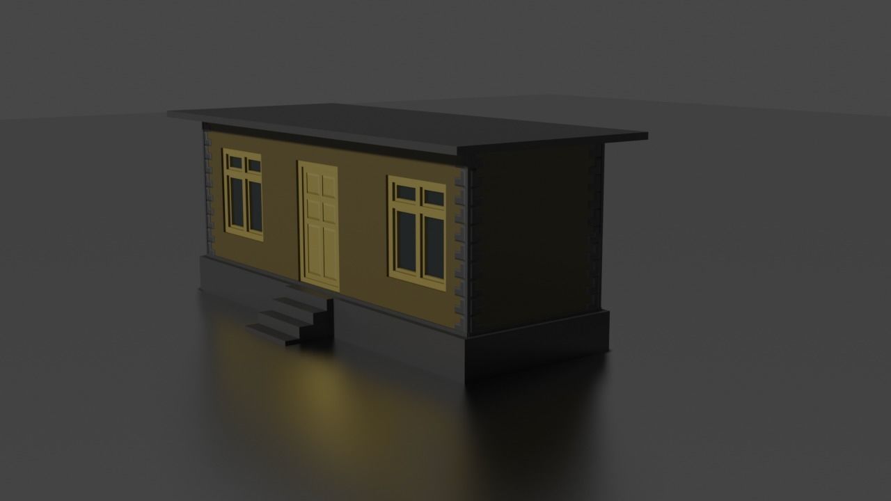 City house low-poly Low-poly 3D model_2