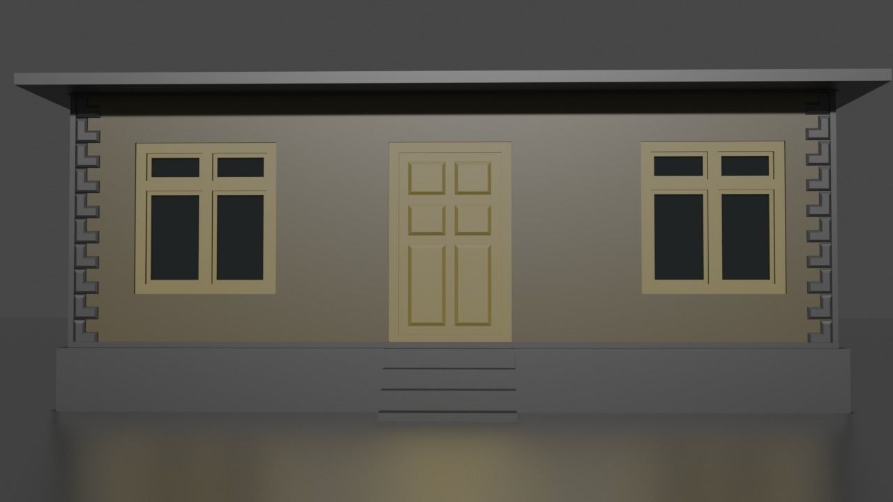 City house low-poly Low-poly 3D model_6