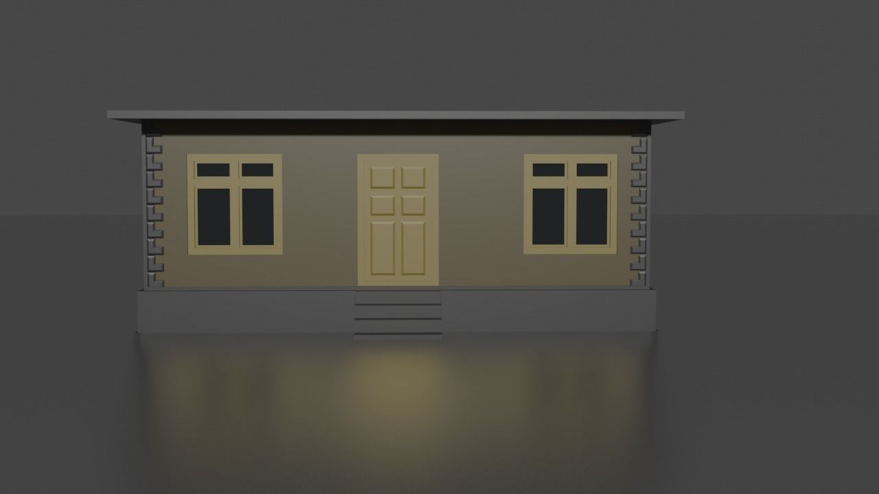 City house low-poly Low-poly 3D model_1