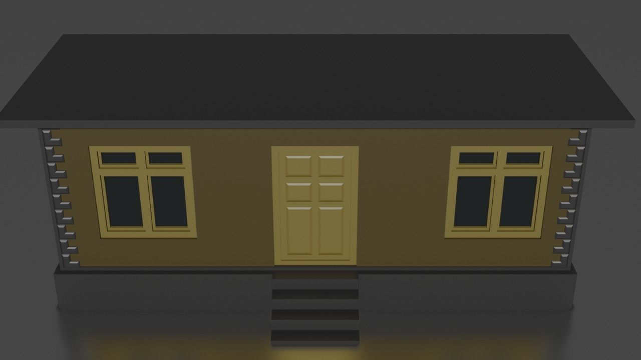 City house low-poly Low-poly 3D model_7