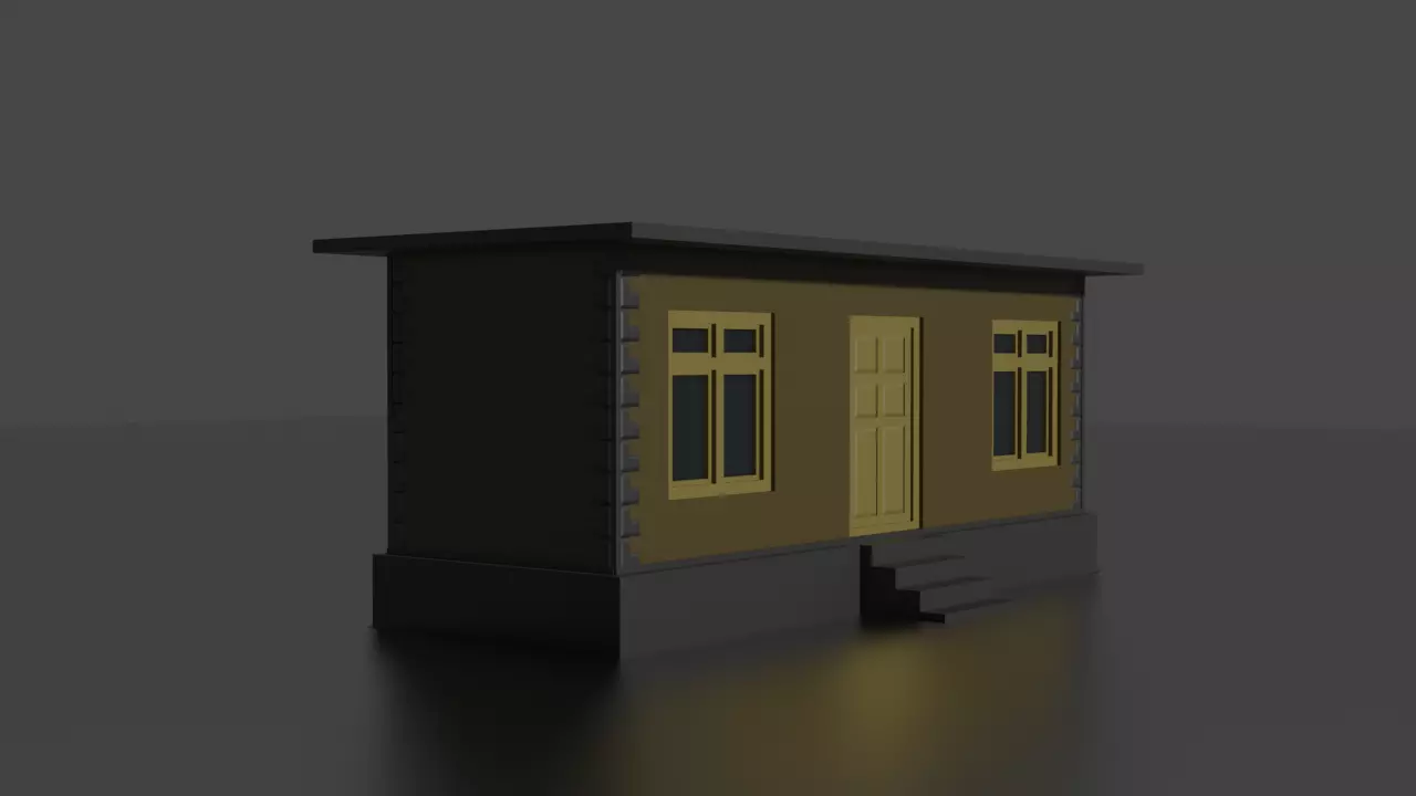 City house low-poly Low-poly 3D model_0