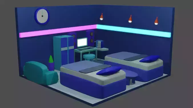blue room 3D print model