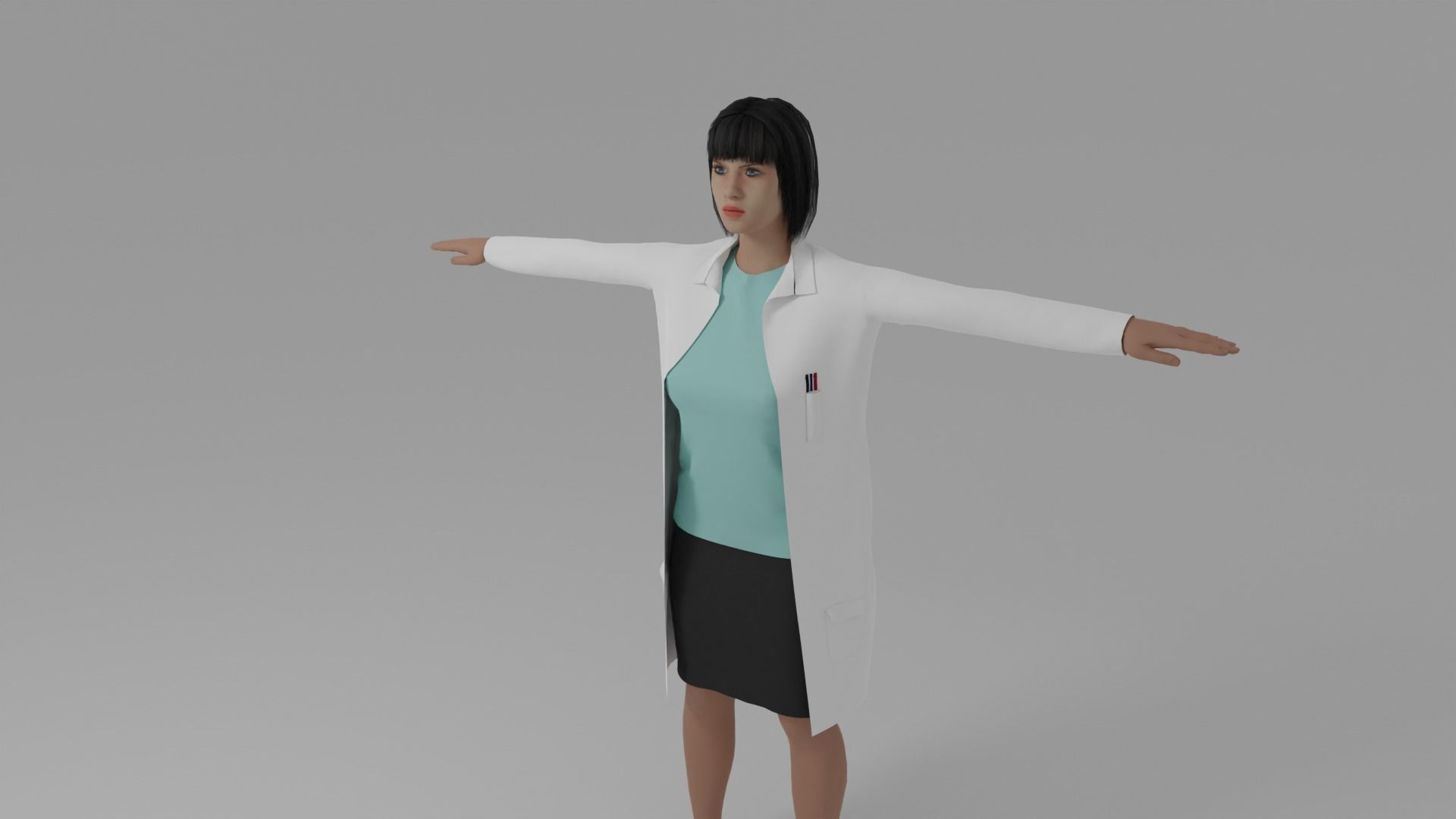 Doctor Woman Low-poly 3D model_4