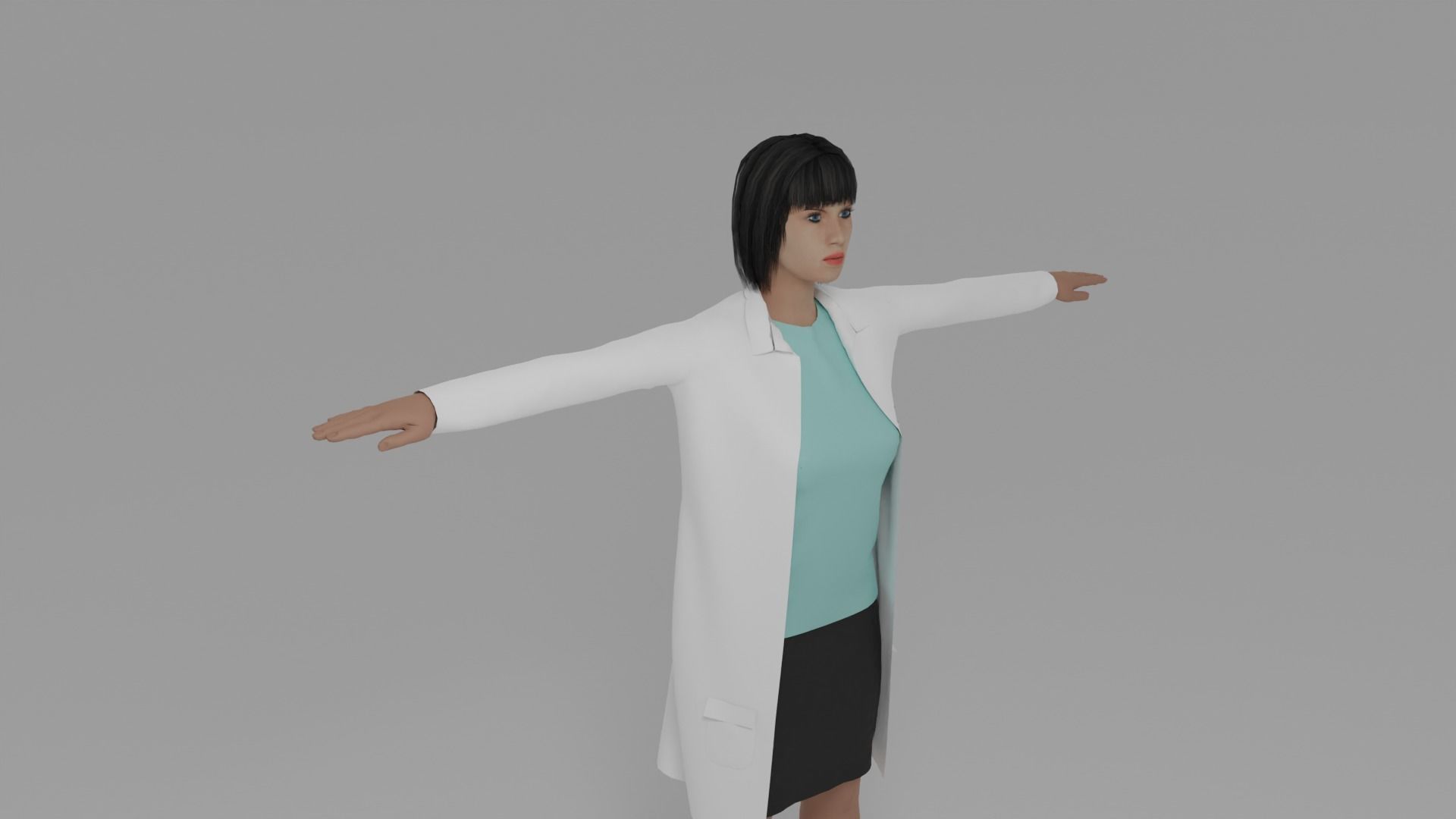 Doctor Woman Low-poly 3D model_5