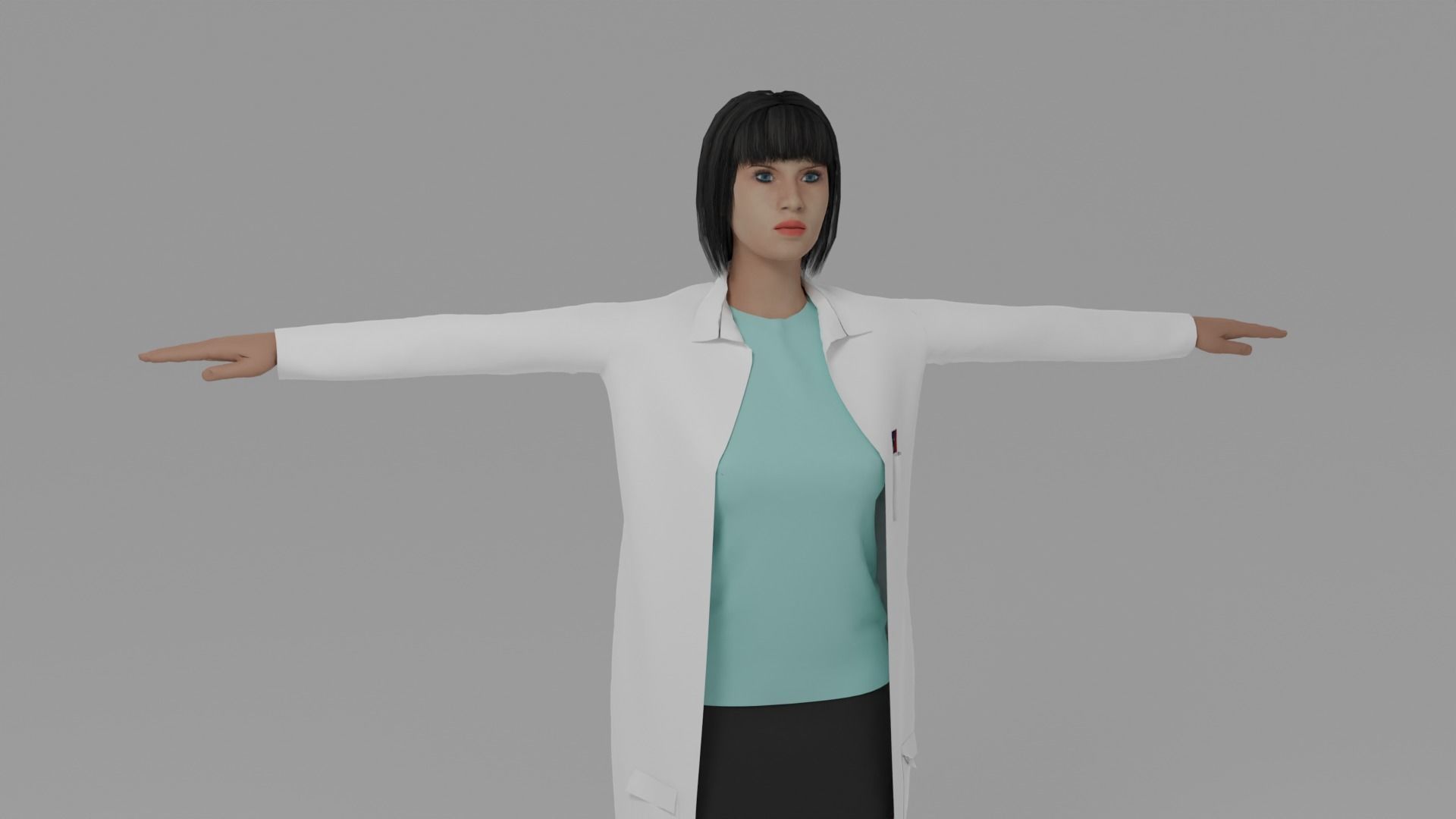 Doctor Woman Low-poly 3D model_3