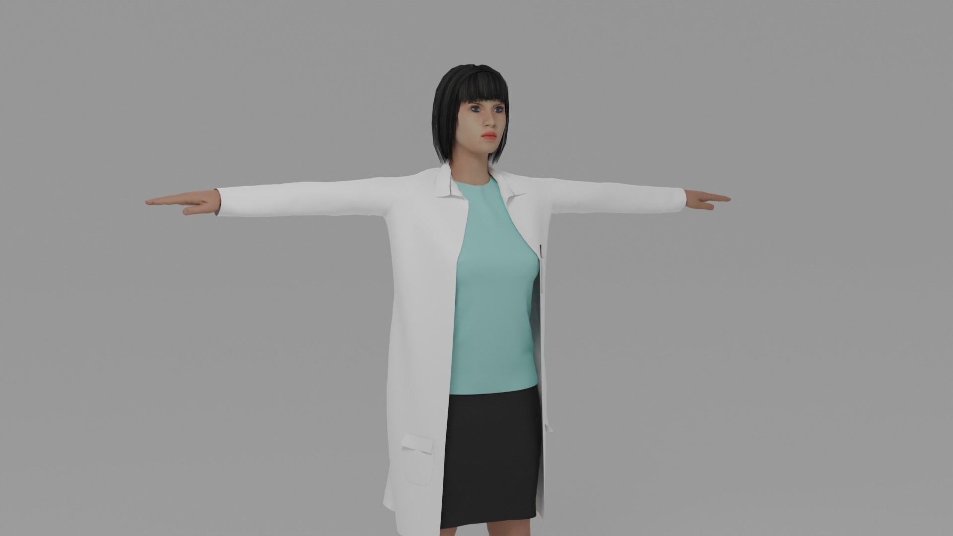 Doctor Woman Low-poly 3D model_1