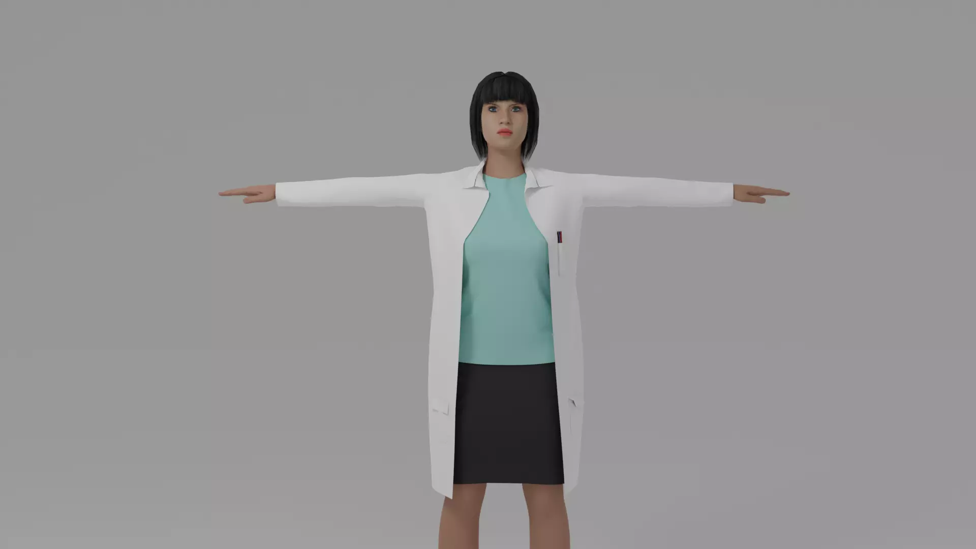 Doctor Woman Low-poly 3D model_0