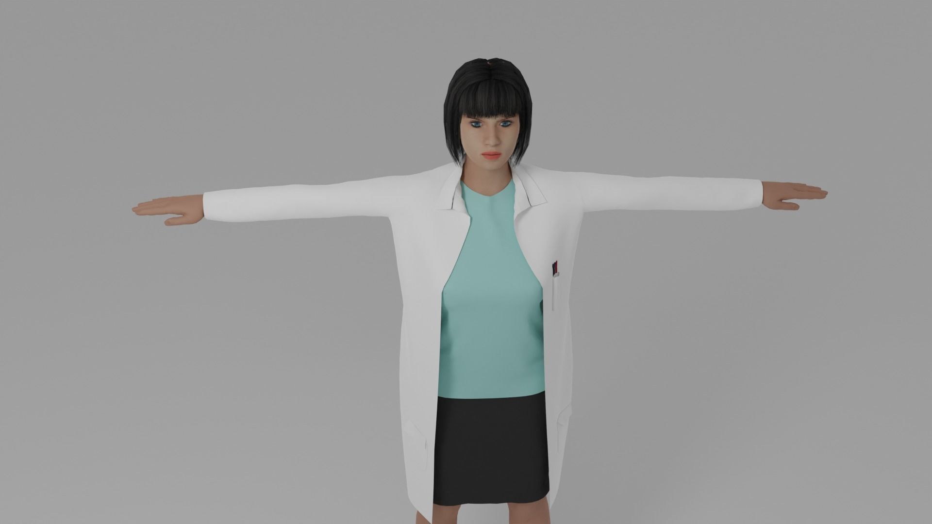 Doctor Woman Low-poly 3D model_6