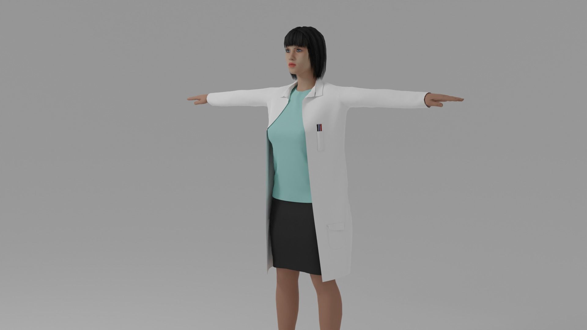 Doctor Woman Low-poly 3D model_2