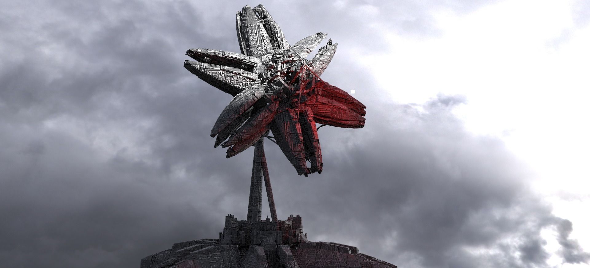 Alien Flower Array Satellite base 1 3D model_1