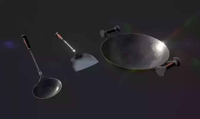 Frying pan with Slice 4K PBR GameReady 