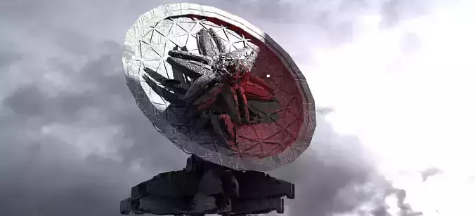 Alien Flower Array Satellite base 2  3D model