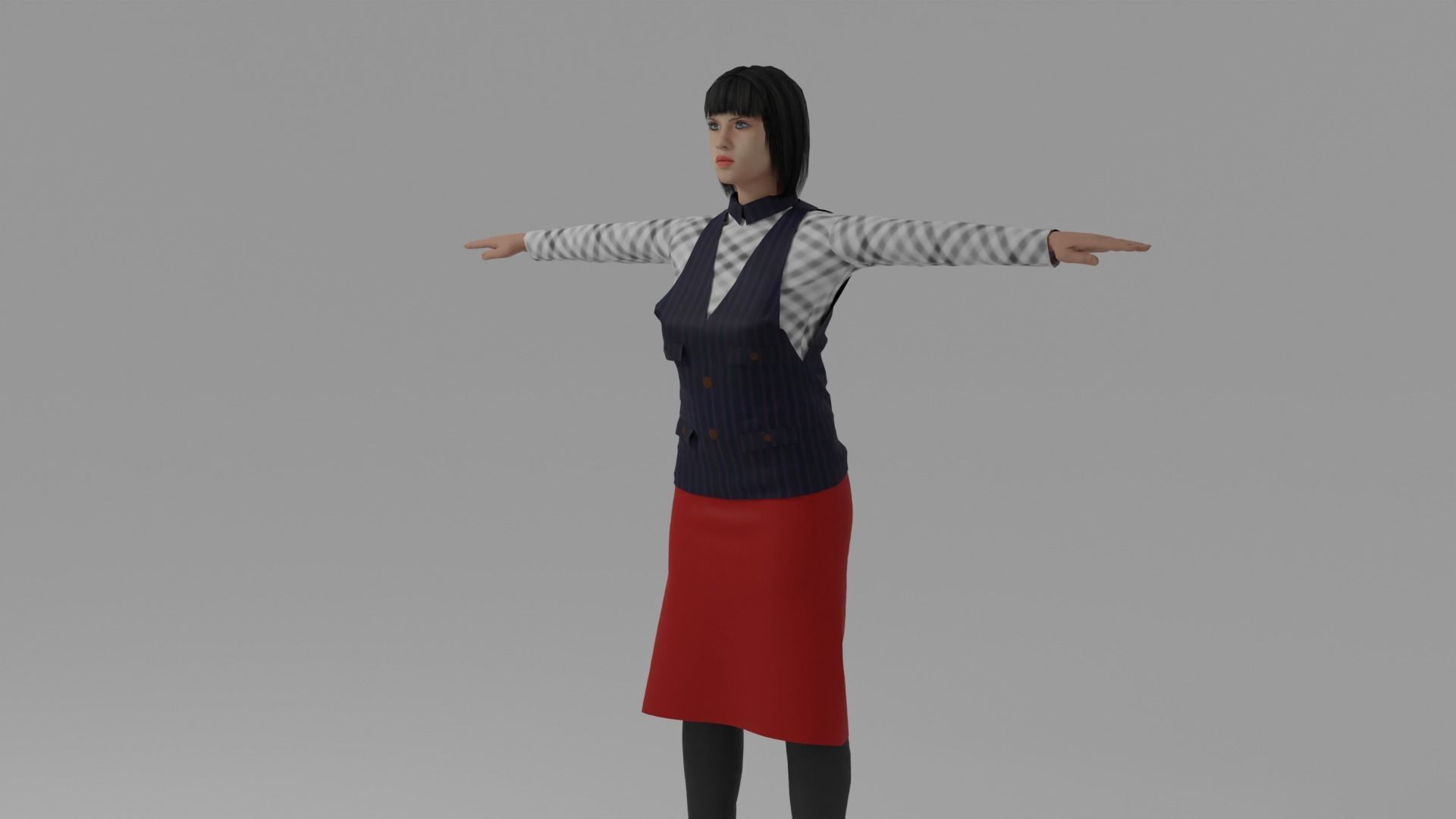3D model Waiter Woman VR / AR / low-poly | CGTrader