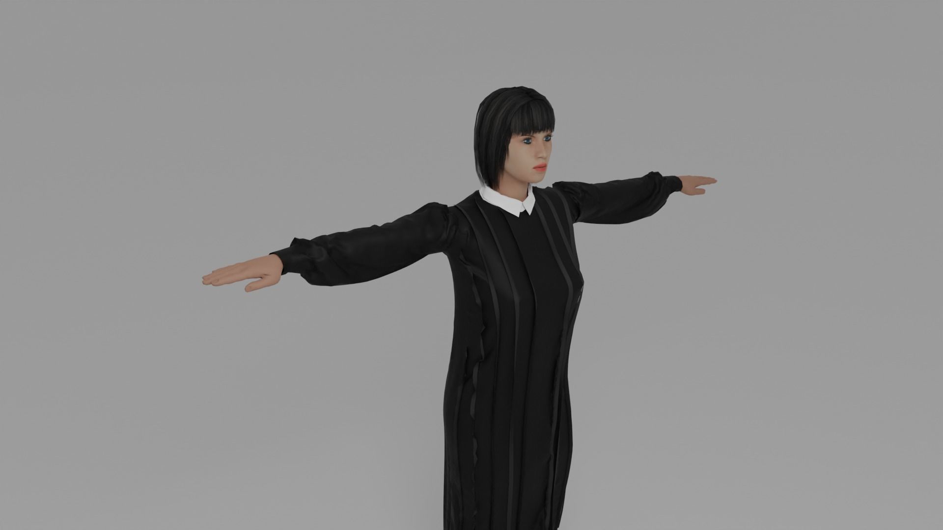 Judge Woman Low-poly 3D model_5