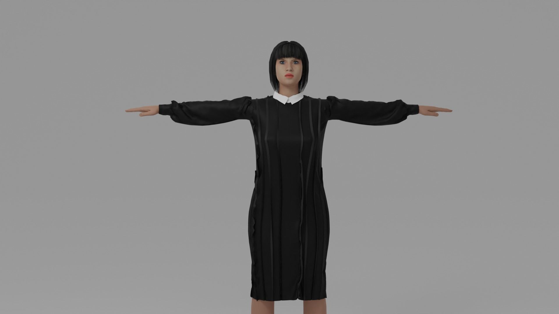 Judge Woman Low-poly 3D model_1