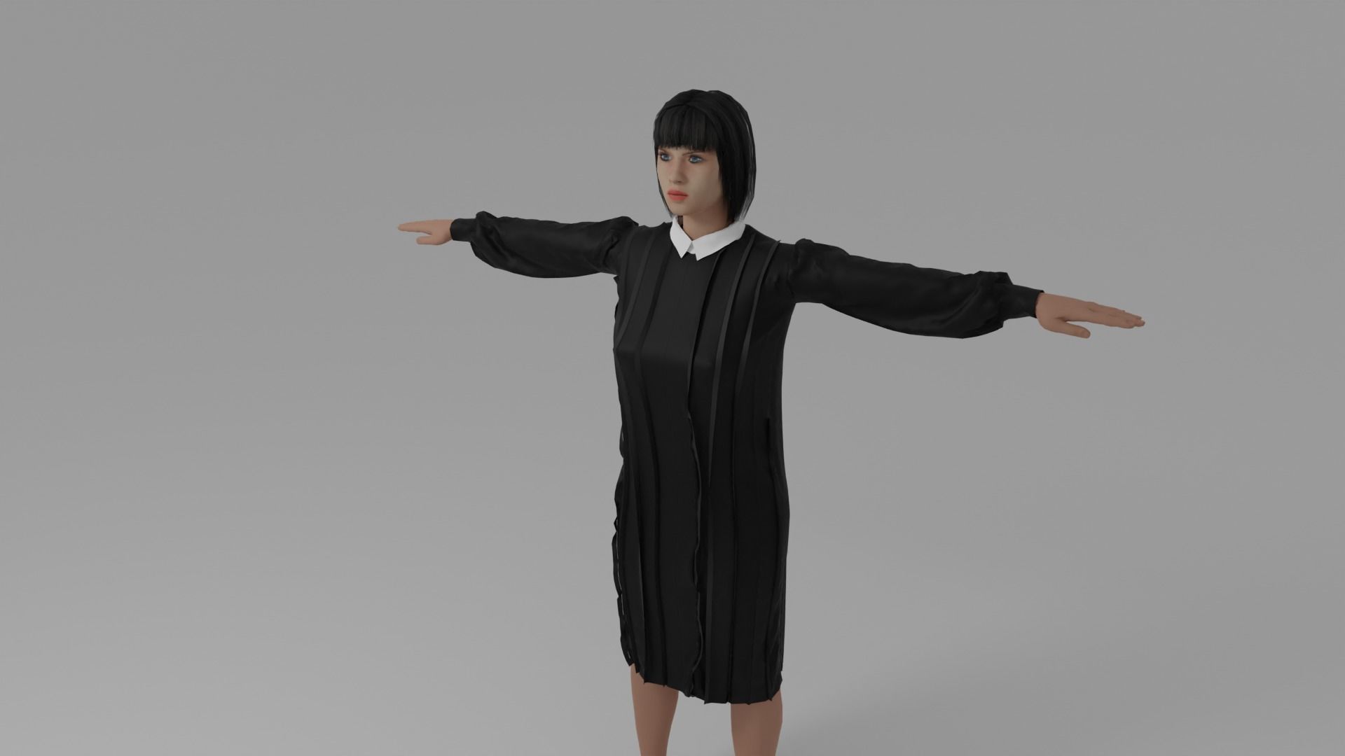 Judge Woman Low-poly 3D model_4