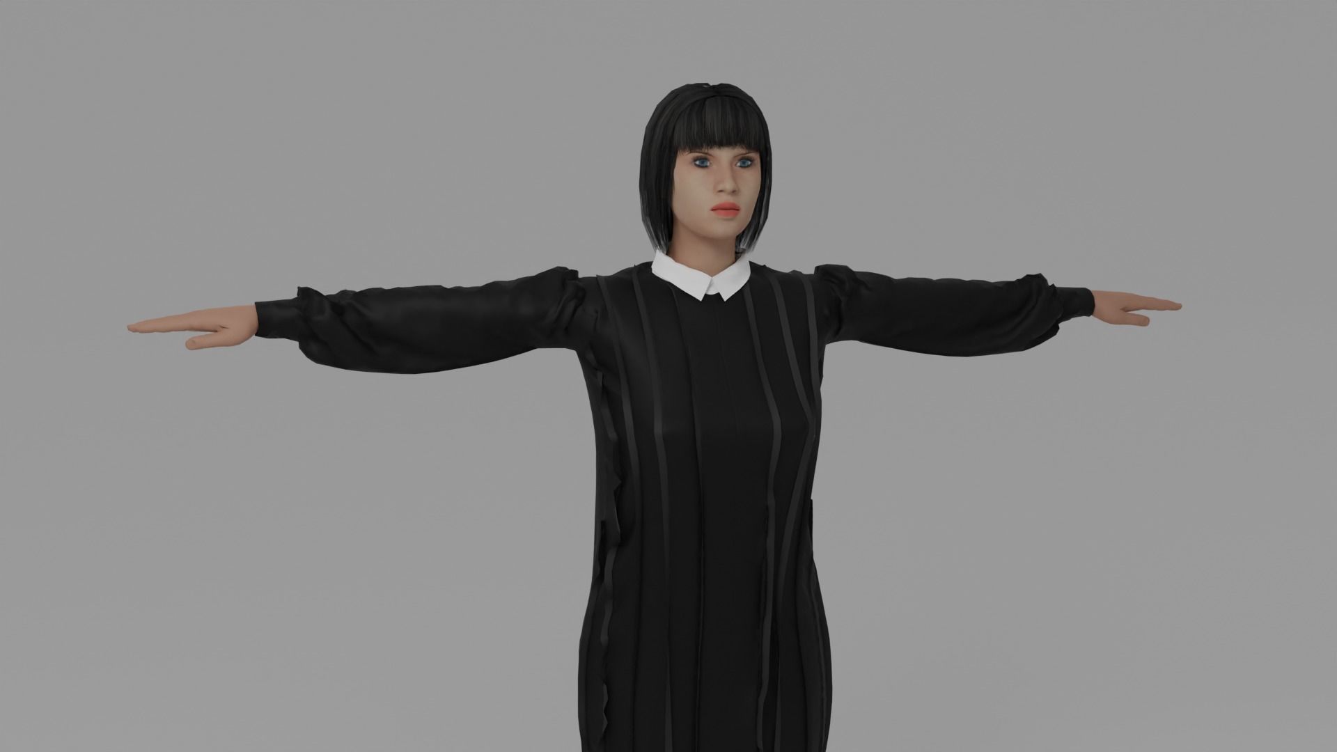 Judge Woman Low-poly 3D model_3